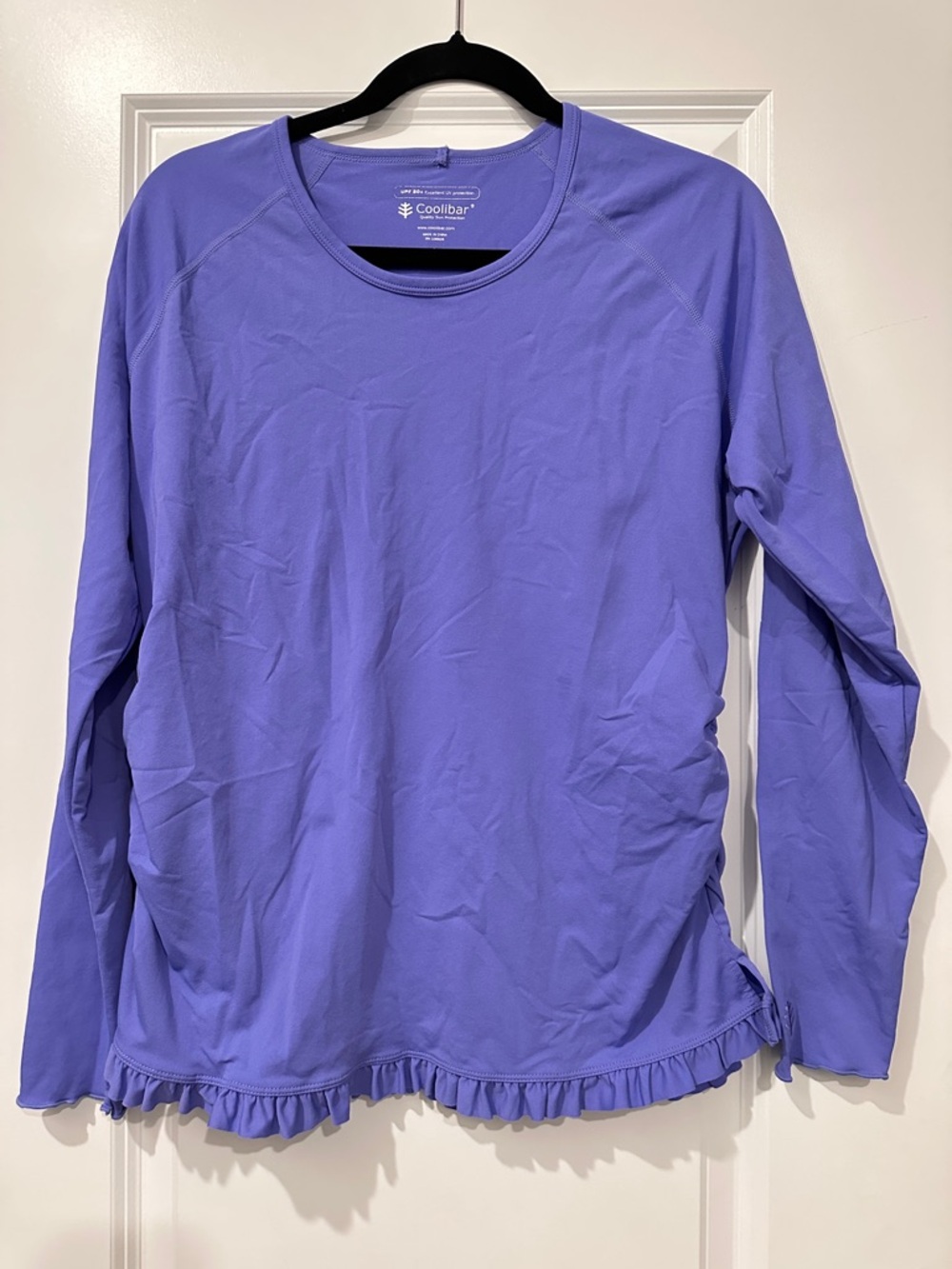Coolibar Lavender Long Sleeve Ruffle Hem Sun Shirt